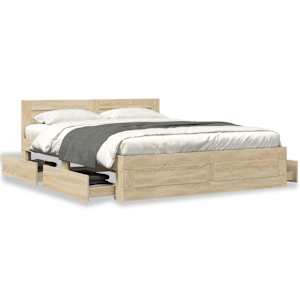 Rám postele s čelo 2 pcs Sonoma 153 x 203 cm kompozitní dřevo - obrázek 4