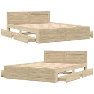 Rám postele s čelo 2 pcs Sonoma 153 x 203 cm kompozitní dřevo - obrázek 5
