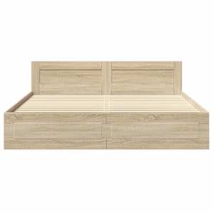 Rám postele s čelo 2 pcs Sonoma 193 x 203 cm kompozitní dřevo - obrázek 6