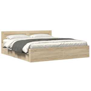 Rám postele s čelo 2 pcs Sonoma 193 x 203 cm kompozitní dřevo - obrázek 3