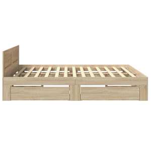 Rám postele s čelo 2 pcs Sonoma 193 x 203 cm kompozitní dřevo - obrázek 7