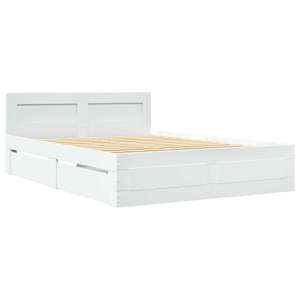 Rám postele s čelo 2 pcs Bílý 137 x 188 cm kompozitní dřevo - obrázek 2
