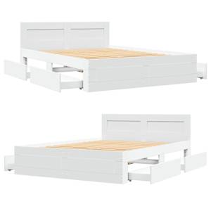 Rám postele s čelo 2 pcs Bílý 137 x 188 cm kompozitní dřevo - obrázek 5