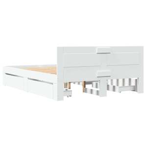 Rám postele s čelo 2 pcs Bílý 137 x 188 cm kompozitní dřevo - obrázek 8