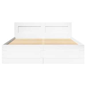 Rám postele s čelo 2 pcs Bílý 137 x 188 cm kompozitní dřevo - obrázek 6