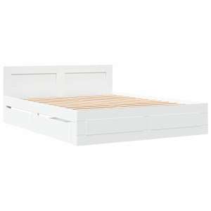 Rám postele s čelo 2 pcs Bílý 150 x 200 cm kompozitní dřevo - obrázek 2