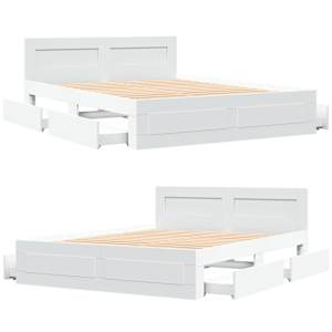 Rám postele s čelo 2 pcs Bílý 150 x 200 cm kompozitní dřevo - obrázek 5