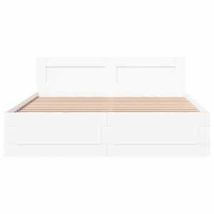 Rám postele s čelo 2 pcs Bílý 150 x 200 cm kompozitní dřevo - obrázek 6