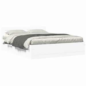 Rám postele s čelo 2 pcs Bílý 150 x 200 cm kompozitní dřevo - obrázek 3