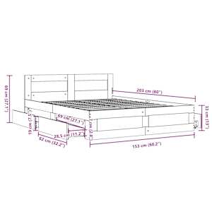 Rám postele s čelo 2 pcs Bílý 150 x 200 cm kompozitní dřevo - obrázek 11