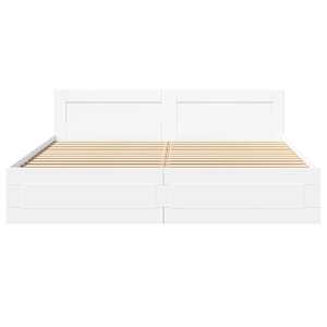 Rám postele s čelo 2 pcs Bílý 193 x 203 cm kompozitní dřevo - obrázek 6