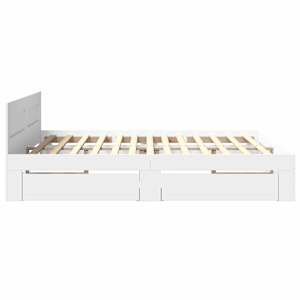 Rám postele s čelo 2 pcs Bílý 193 x 203 cm kompozitní dřevo - obrázek 7