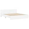 vidaXL Peatsiga voodiraam peaga Valge 193 x 203 cm Tehispuit