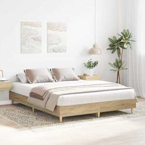 Konstrukcija postelje 2 pcs Sonoma 152 x 203 cm Konstruiran les