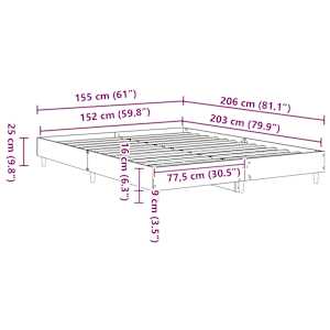 Rám postele 2 pcs Bílá 152 x 203 cm kompozitní dřevo - obrázek 9