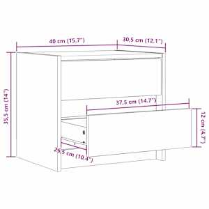 Noční stolky 2 pcs Voskově hnědá 40 x 30.5 x 35.5 cm - obrázek 11