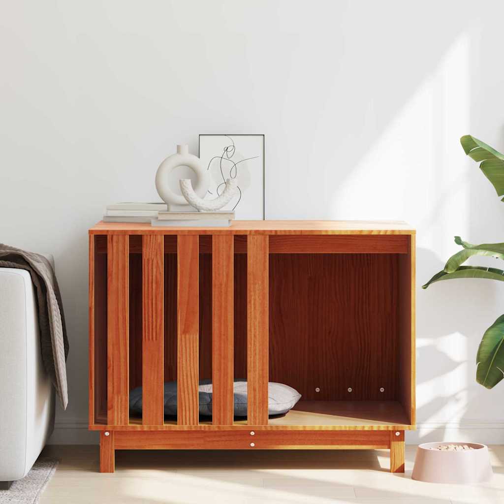 vidaXL Casă pentru câini cu depozitare Maroniu cerat 90 x 60 x 67 cm