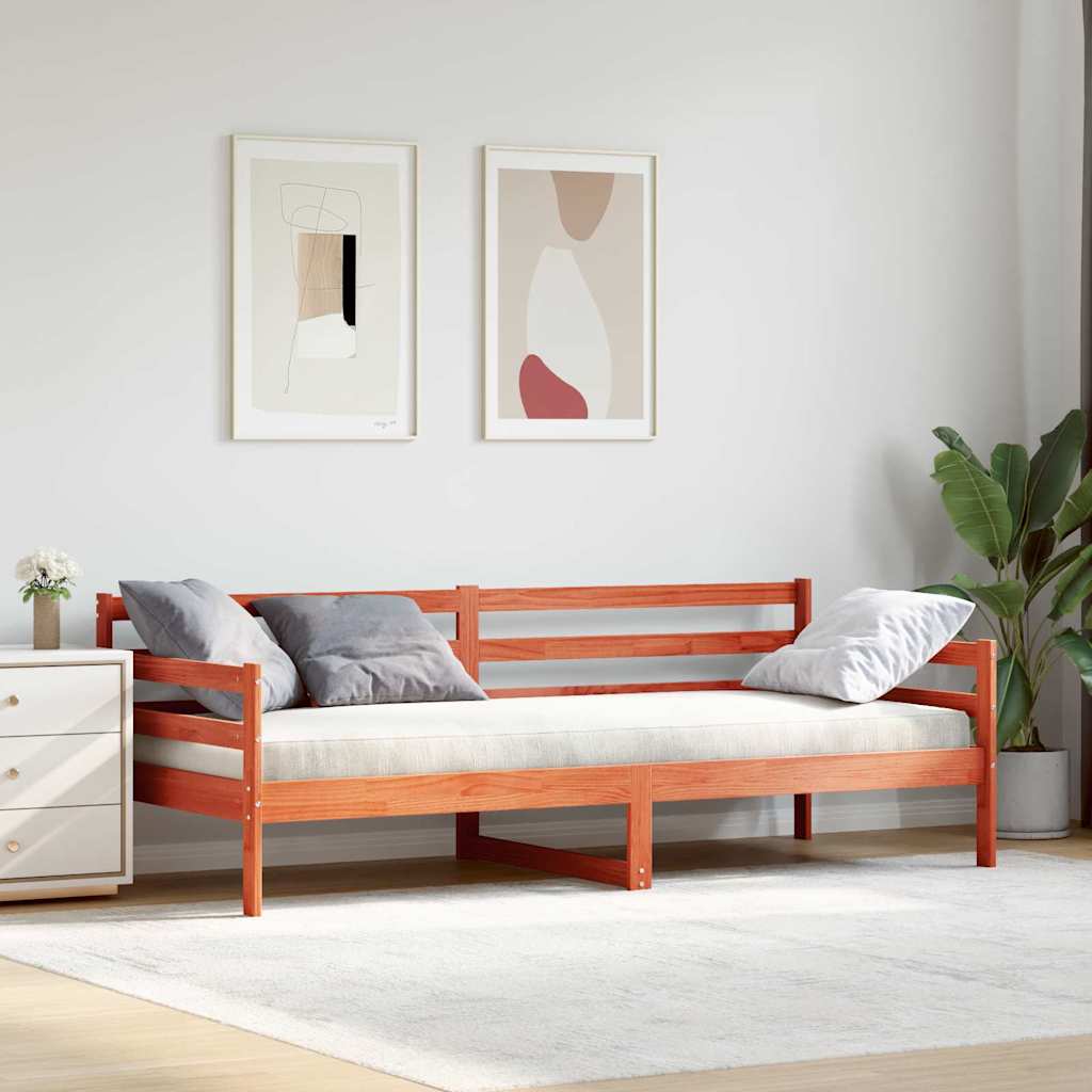 Dagseng med hodegjerde Vokset Brun Massiv furu - Bilde 4