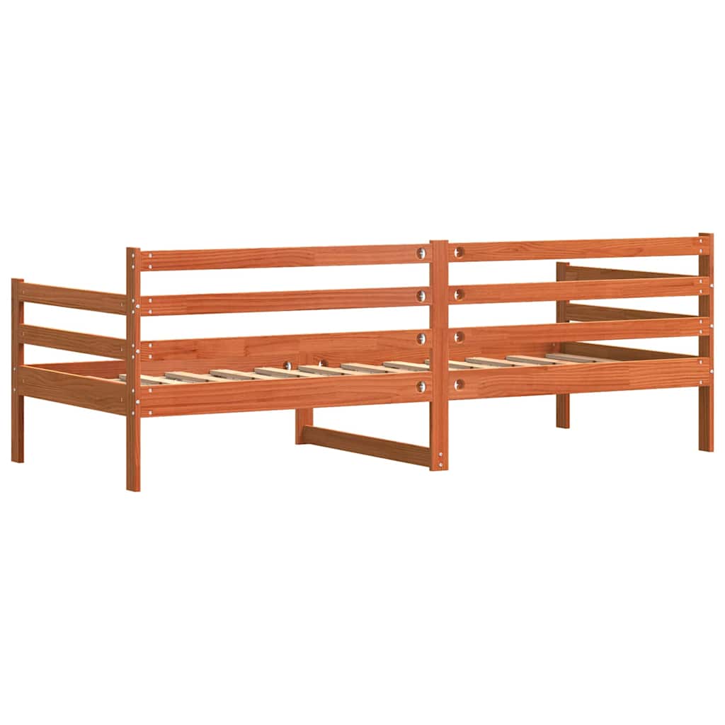 Dagseng med hodegjerde Vokset Brun Massiv furu - Bilde 7