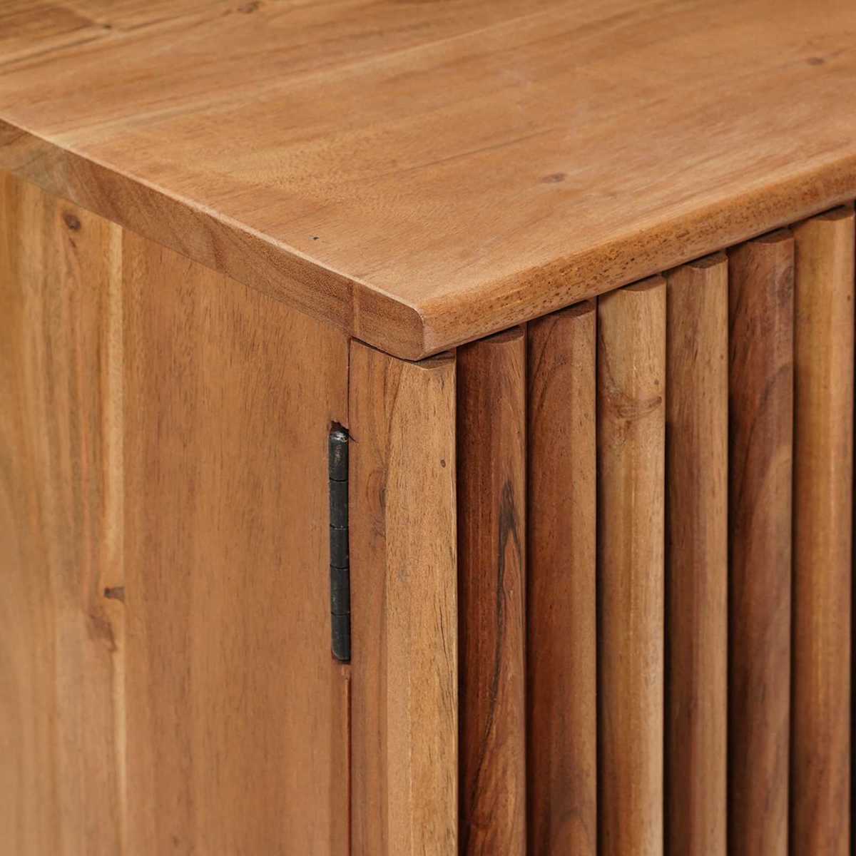 Håndlavet natbord Teakbrun 40 x 30 x 45 cm Massivt Akacietræ - Billede 8