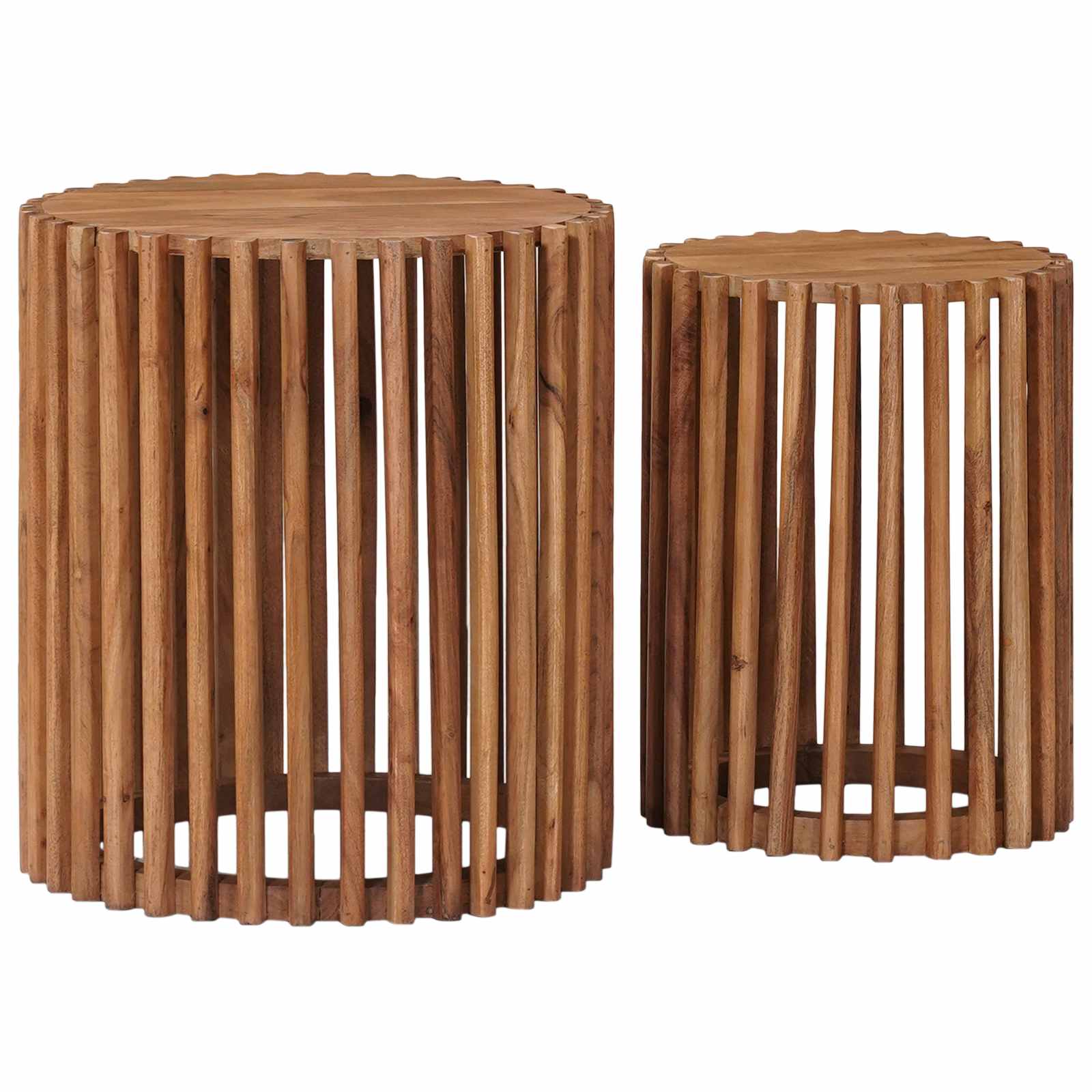 vidaXL Beistelltisch-Set mit Speicher mit Tür Braun 40 x 40 x 45 cm