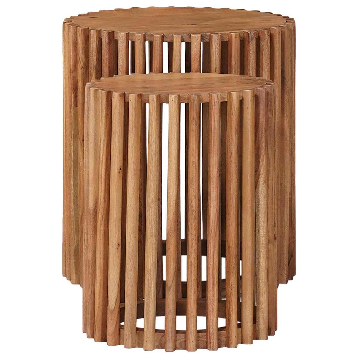 Håndlavet sidebord sæt 2 stk. Teakbrun 40 x 40 x 45 cm - Billede 6