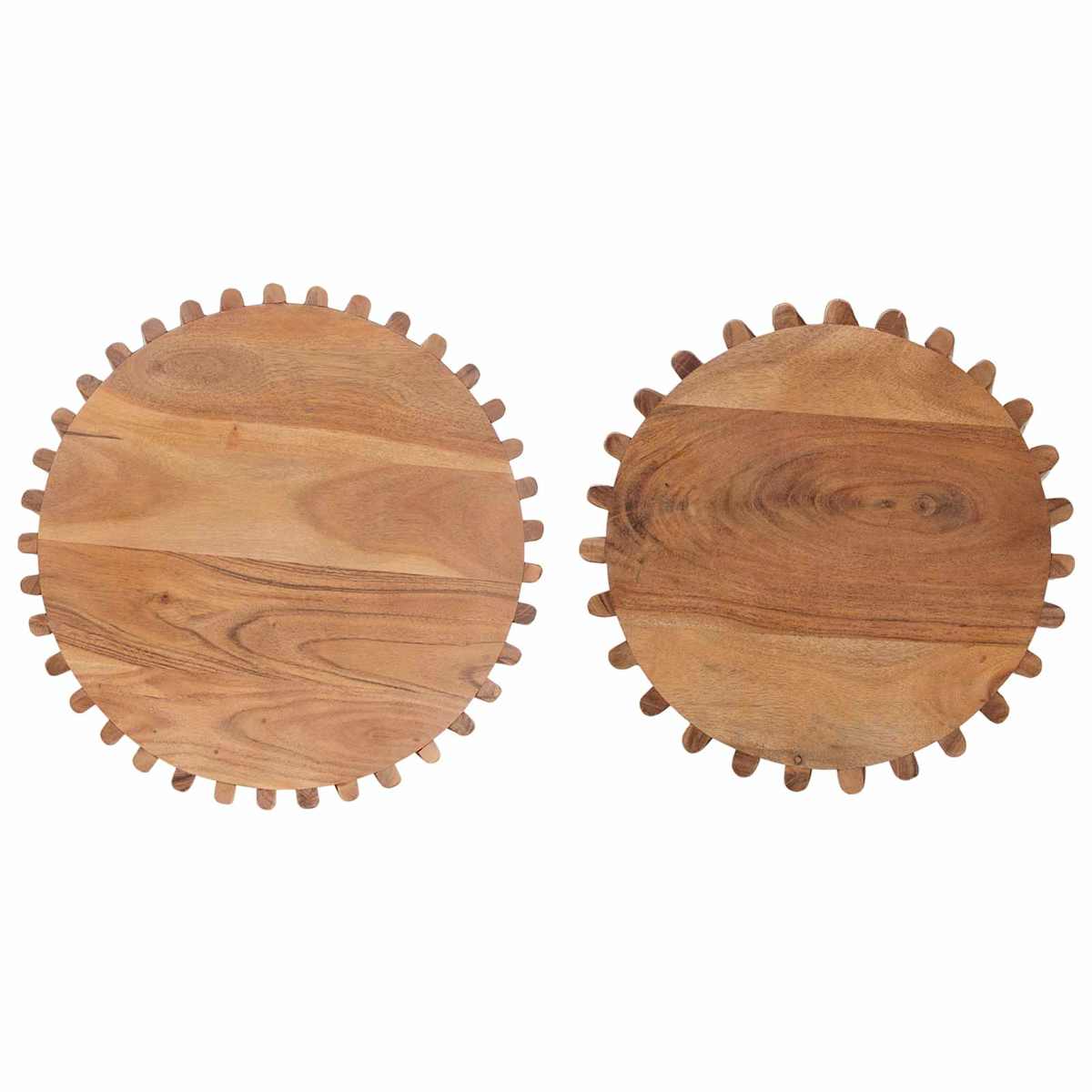 Håndlavet sidebord sæt 2 stk. Teakbrun 40 x 40 x 45 cm - Billede 7