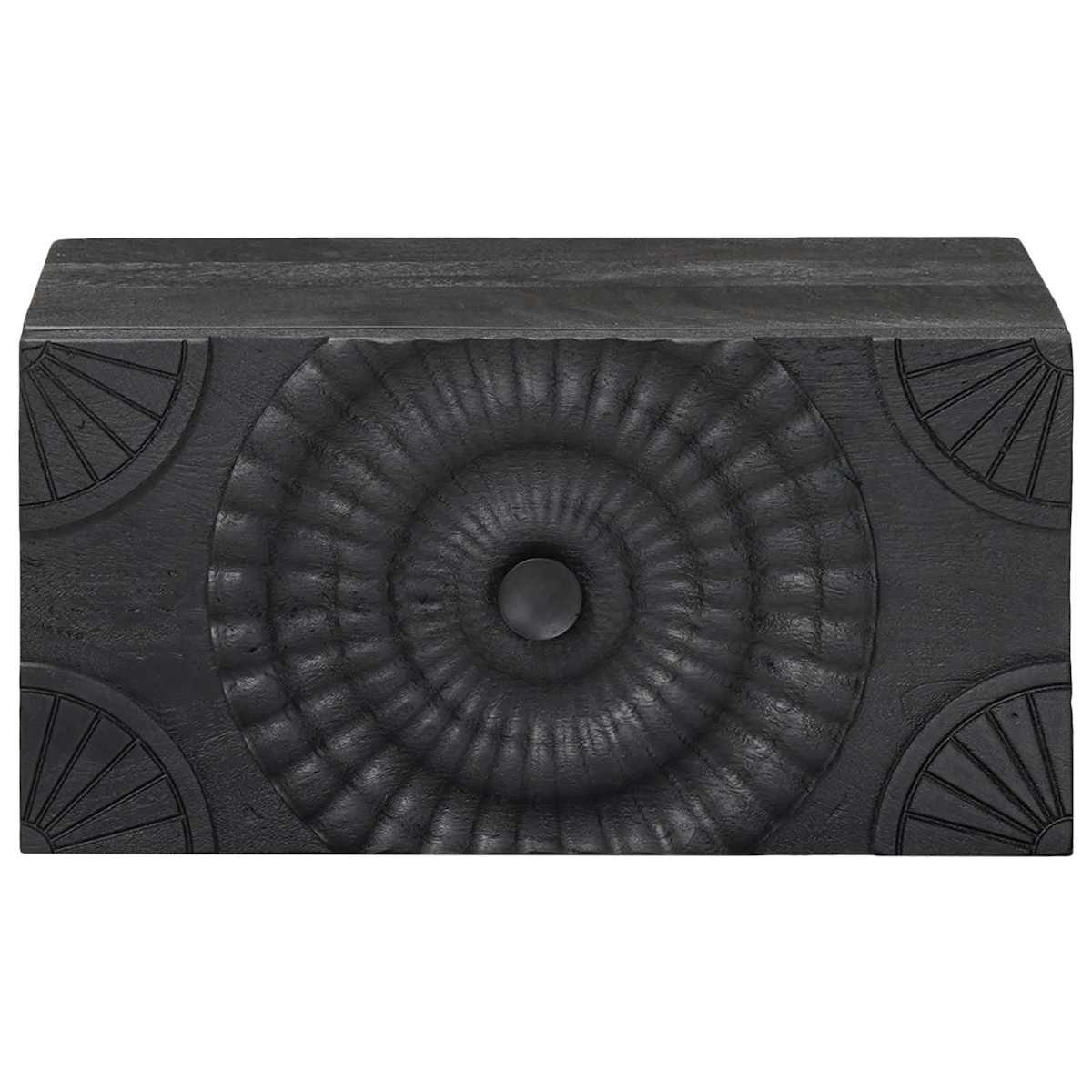 Håndlavet natbord Sort 40 x 30 x 20 cm Massivt mangotræ - Billede 5