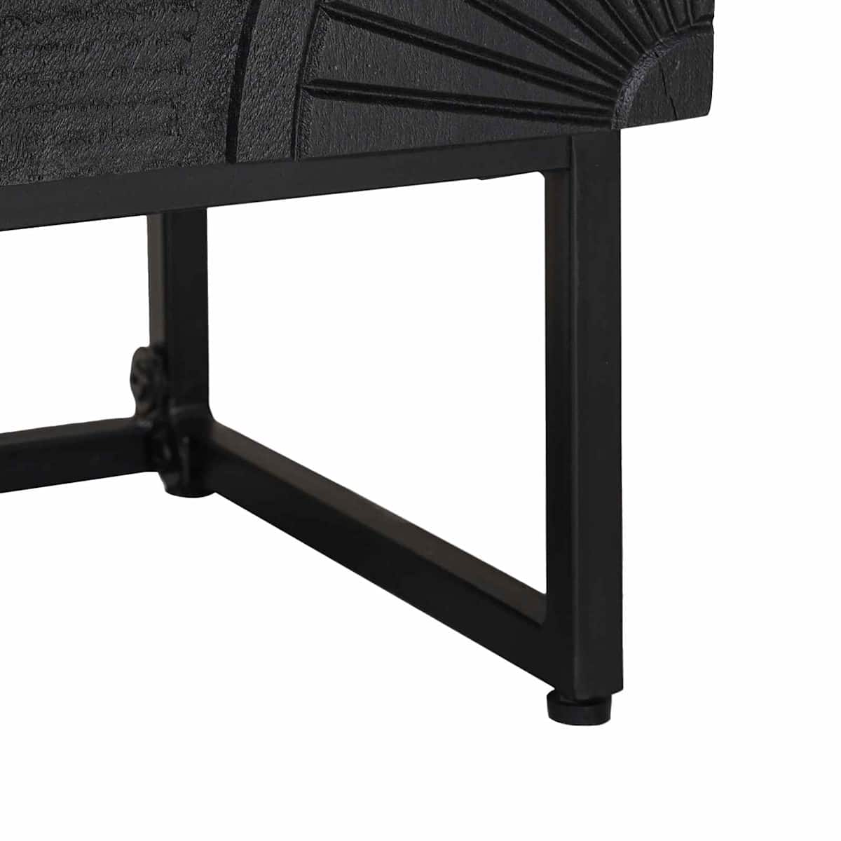 Sideboard Sort 55 x 30 x 70 cm Massivt Mango Træ og Ingeniørtræ - Billede 10