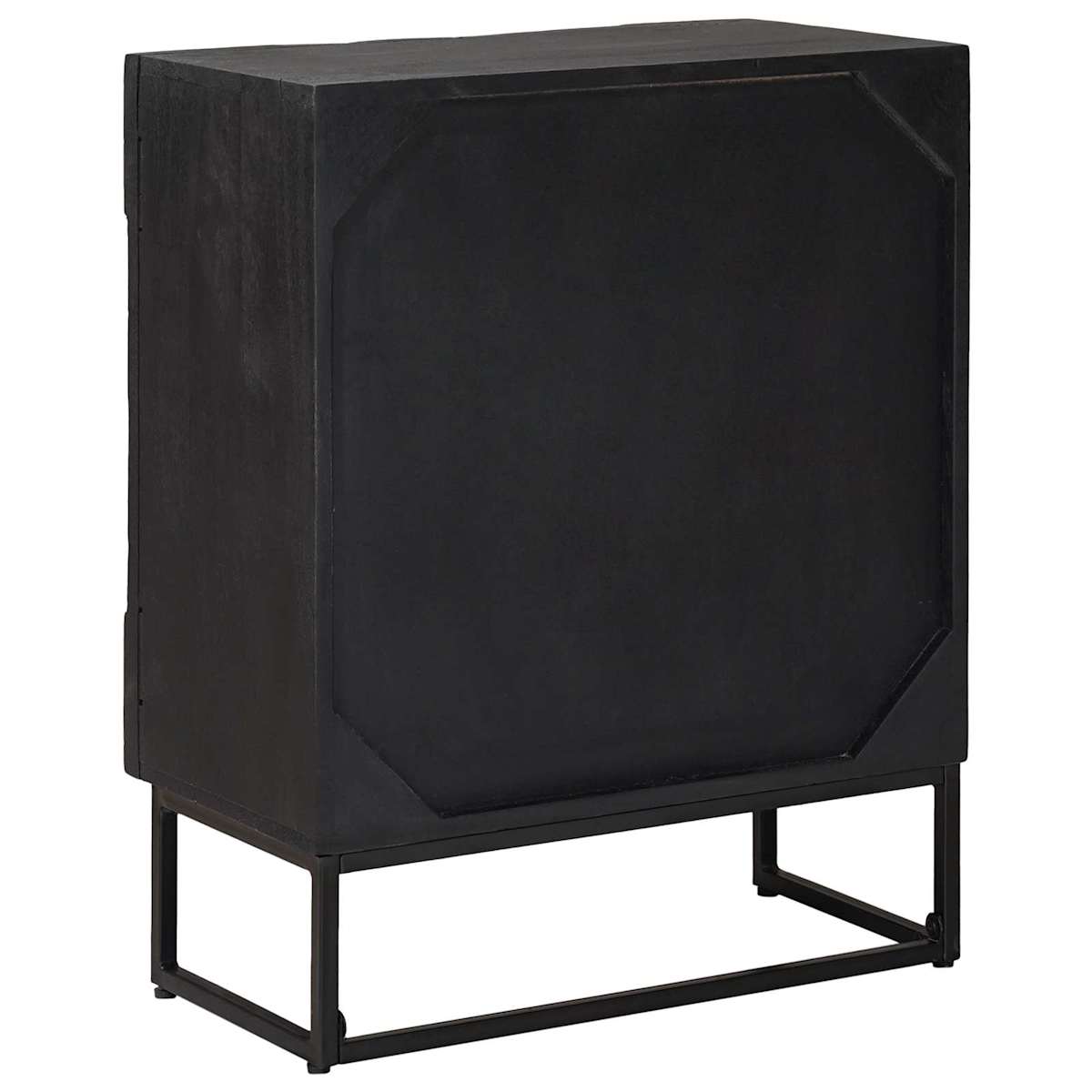 Sideboard Sort 55 x 30 x 70 cm Massivt Mango Træ og Ingeniørtræ - Billede 7
