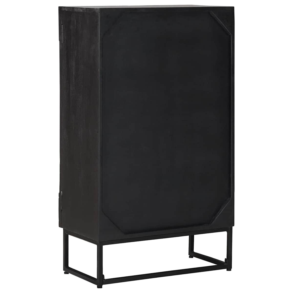 Highboard Sort 55 x 30 x 95 cm Massivt Mango Træ og Ingeniørtræ - Billede 7