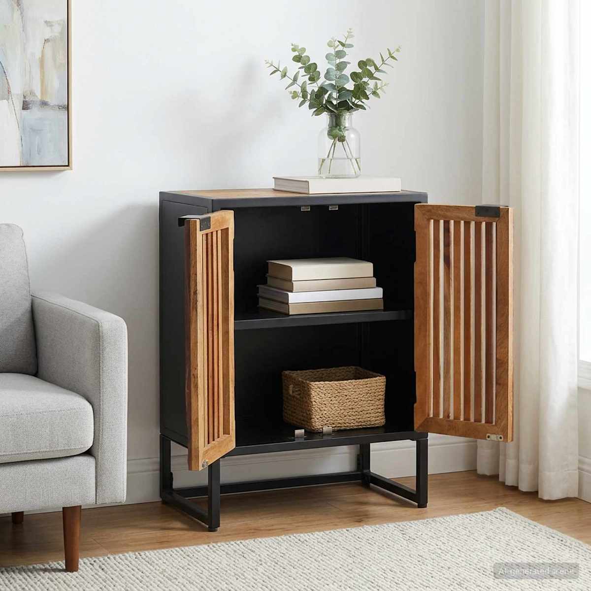 Sideboard 53 x 30 x 70 cm Massivt Mango Træ og Ingeniørtræ