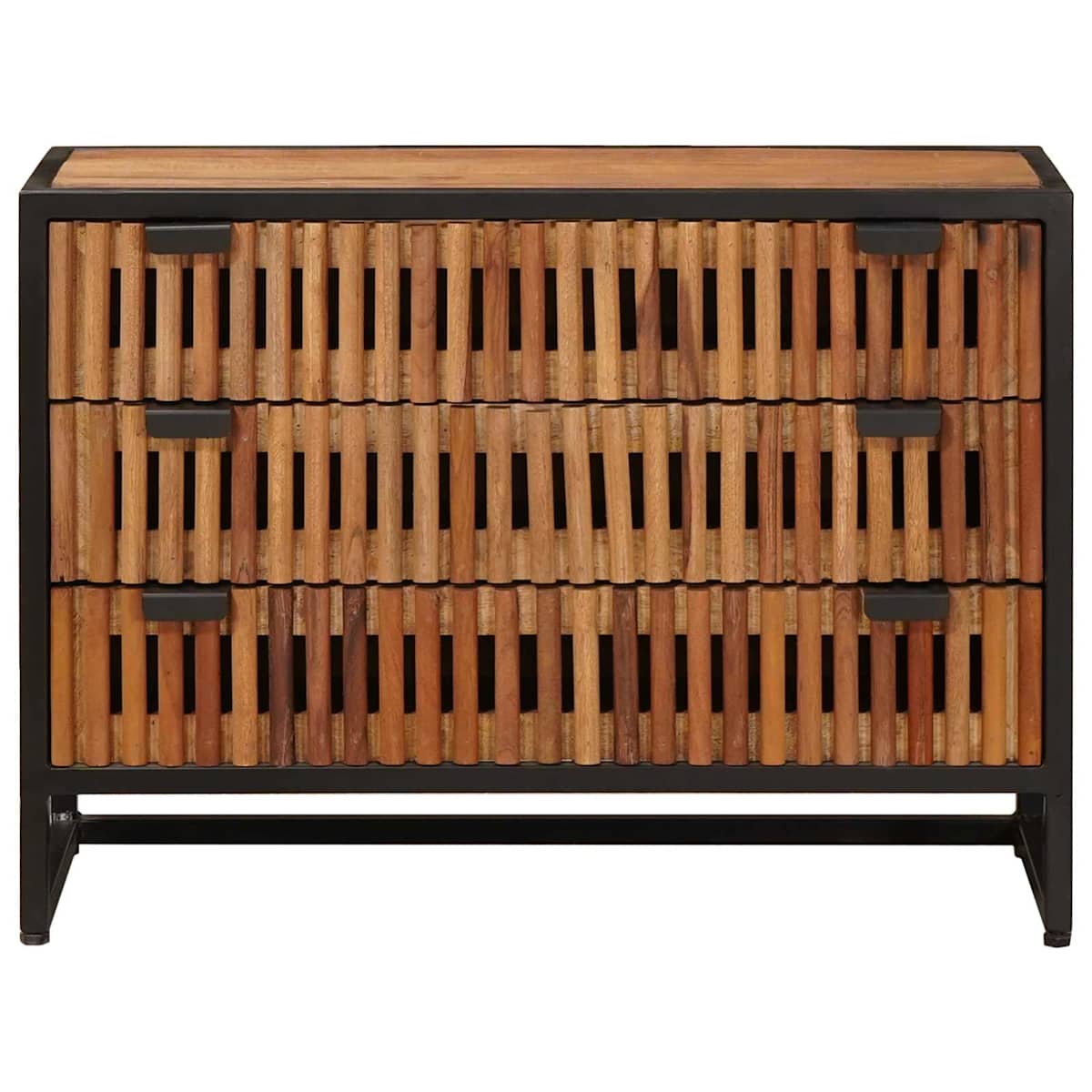 Skuffeskab 75 x 30 x 54 cm Massivt Mango Træ og Ingeniørtræ - Billede 6