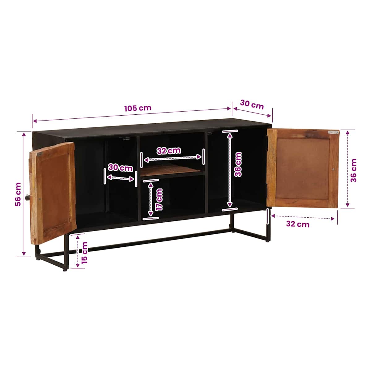 Sideboard 105 x 30 x 55 cm - Billede 11