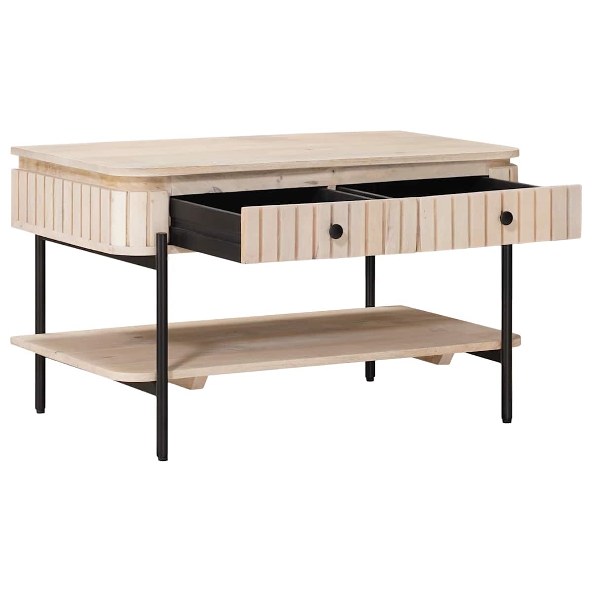 Håndlavet Cafebord Hvid 85 x 45 x 50 cm Massivt mangotræ - Billede 2