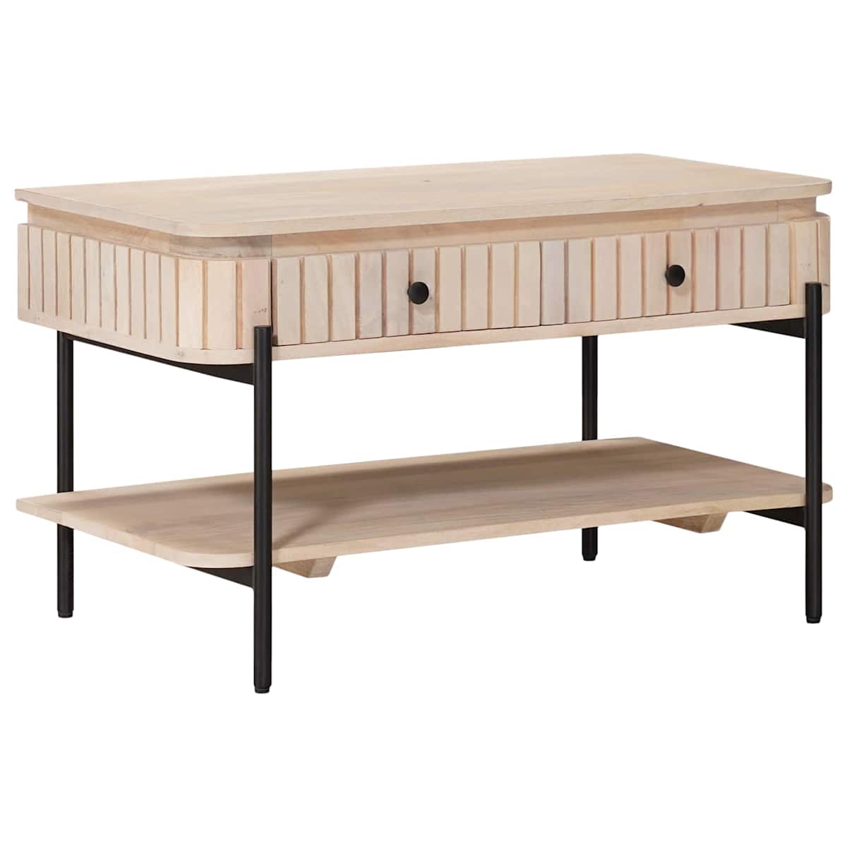 Håndlavet Cafebord Hvid 85 x 45 x 50 cm Massivt mangotræ - Billede 3
