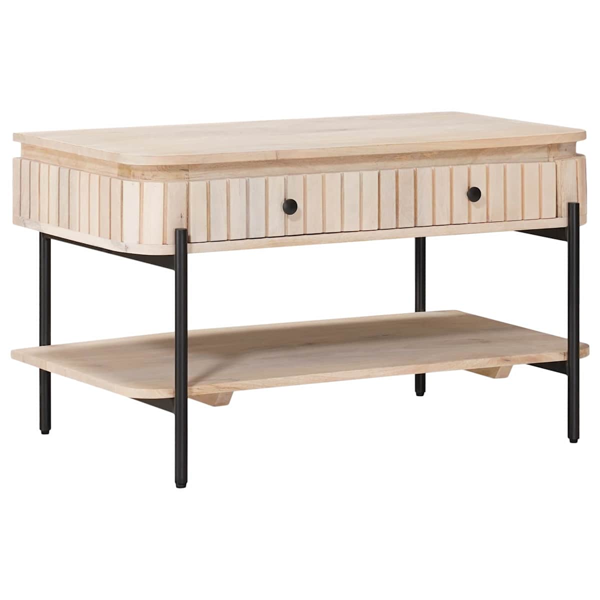 Håndlavet Cafebord Hvid 85 x 45 x 50 cm Massivt mangotræ - Billede 4