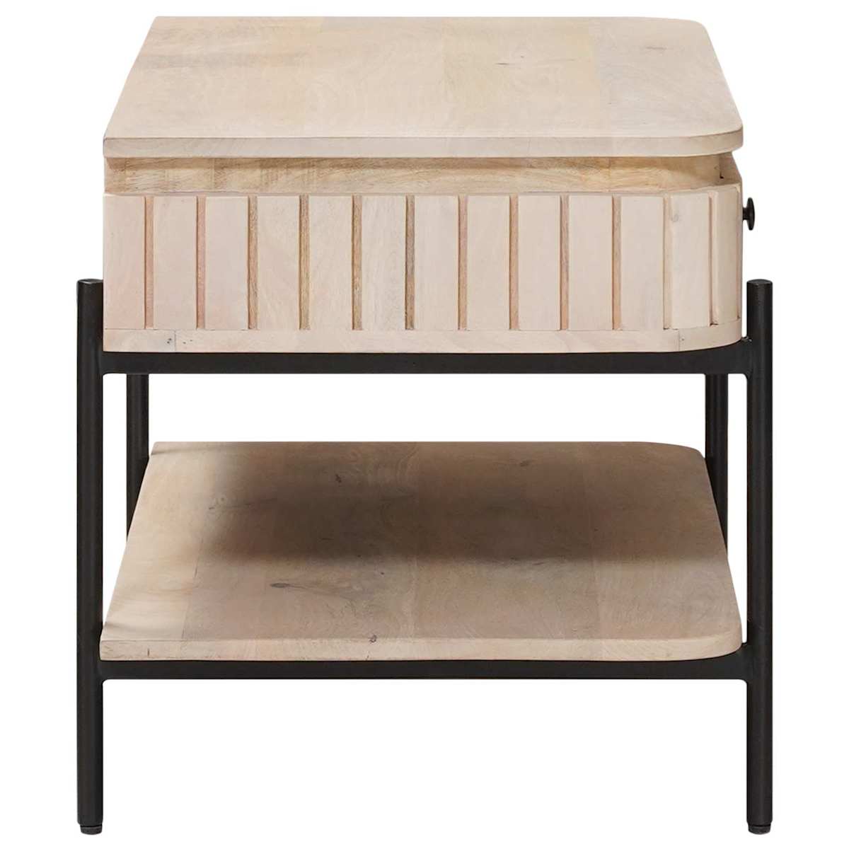 Håndlavet Cafebord Hvid 85 x 45 x 50 cm Massivt mangotræ - Billede 6