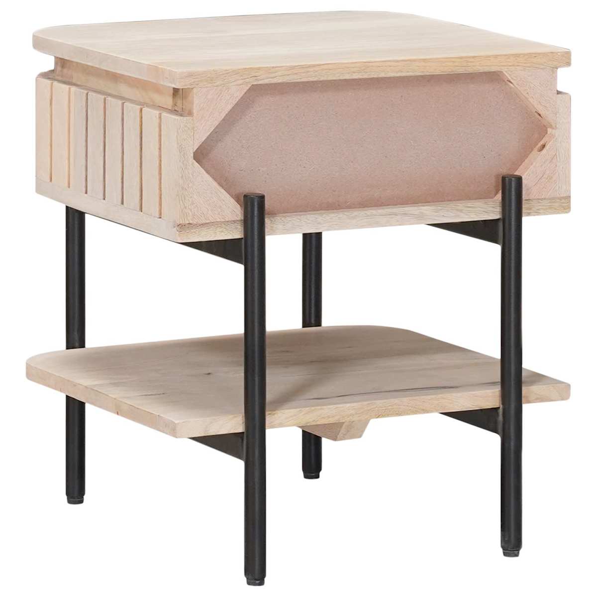 Håndlavet natbord Hvid 40 x 35 x 45 cm Massivt mangotræ - Billede 7