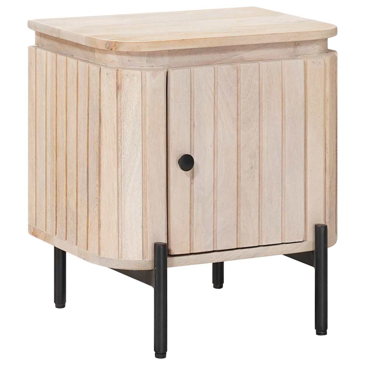 Håndlavet natbord Hvid 40 x 30 x 45 cm Massivt mangotræ
