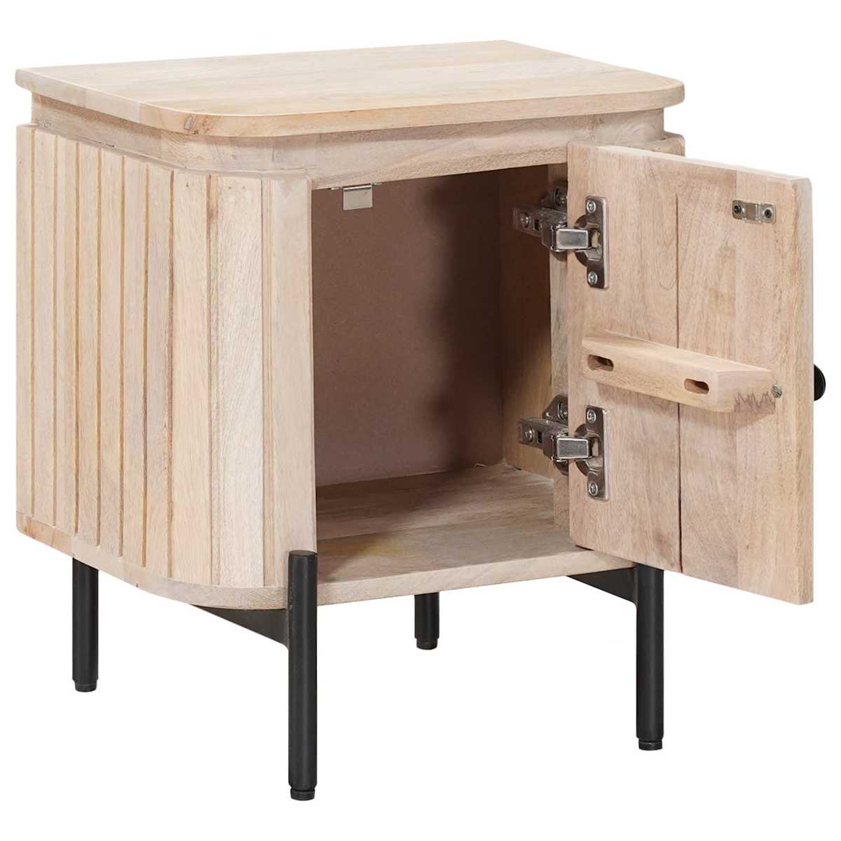 Håndlavet natbord Hvid 40 x 30 x 45 cm Massivt mangotræ - Billede 2