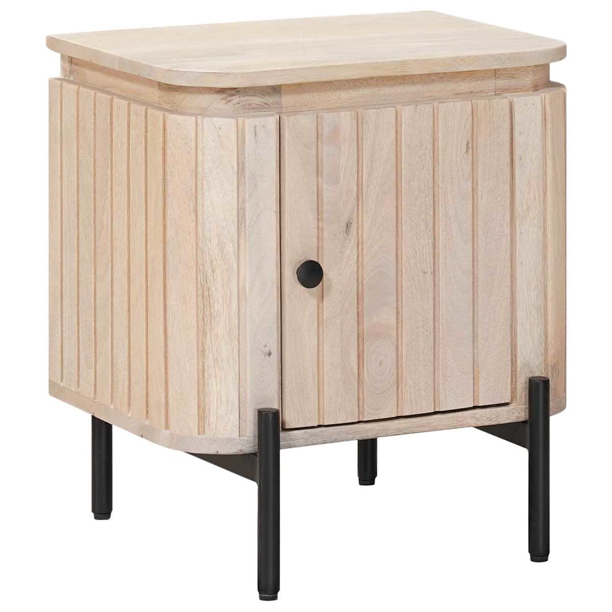 Håndlavet natbord Hvid 40 x 30 x 45 cm Massivt mangotræ - Billede 3