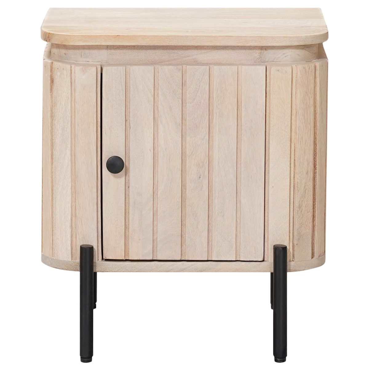 Håndlavet natbord Hvid 40 x 30 x 45 cm Massivt mangotræ - Billede 5