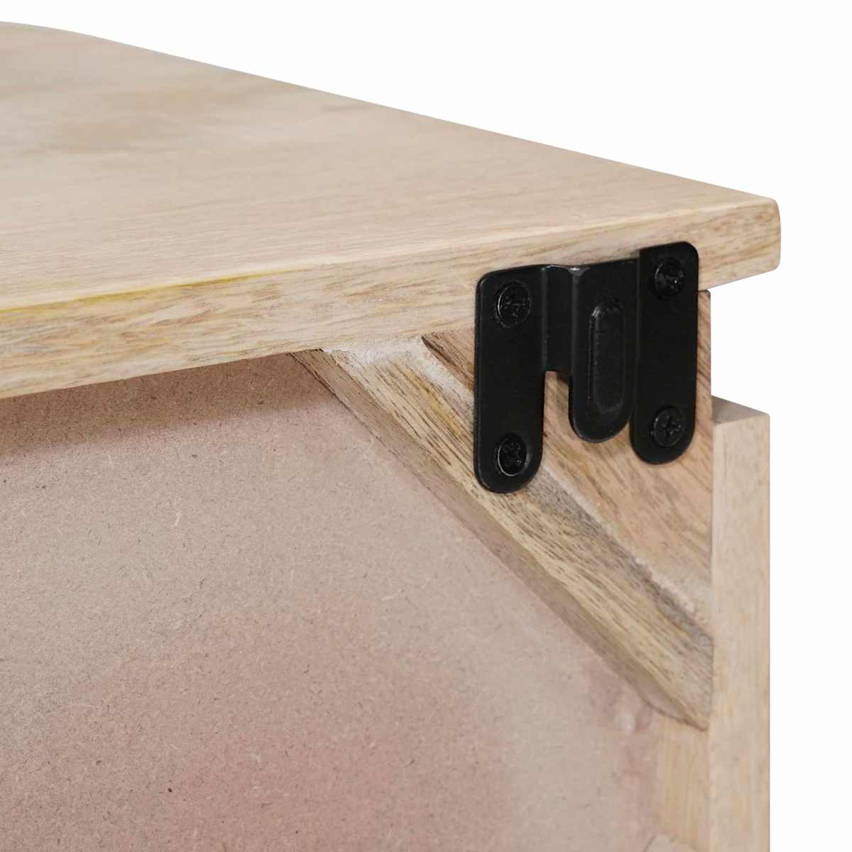 Håndlavet natbord Hvid 40 x 30 x 20 cm Massivt mangotræ - Billede 10