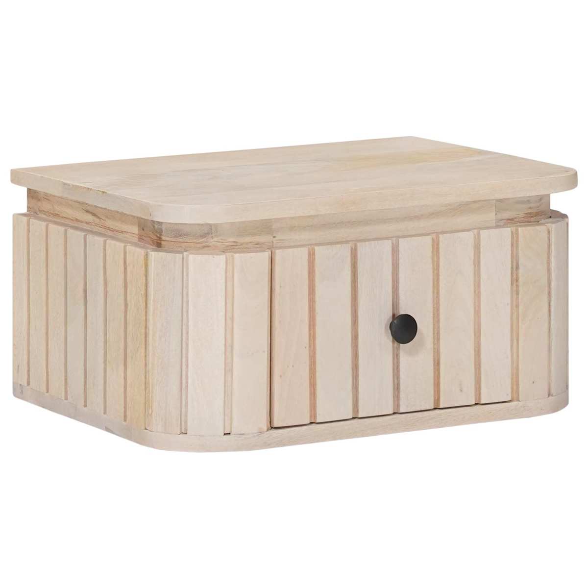 Håndlavet natbord Hvid 40 x 30 x 20 cm Massivt mangotræ