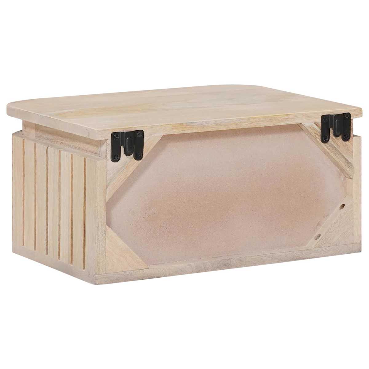 Håndlavet natbord Hvid 40 x 30 x 20 cm Massivt mangotræ - Billede 7