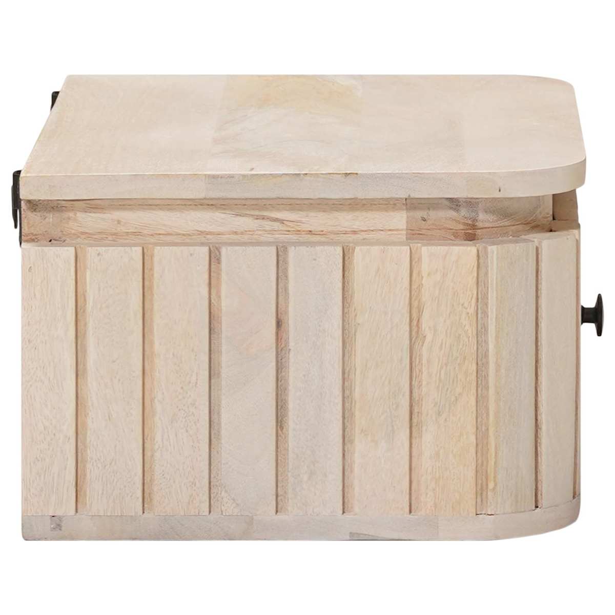 Håndlavet natbord Hvid 40 x 30 x 20 cm Massivt mangotræ - Billede 6