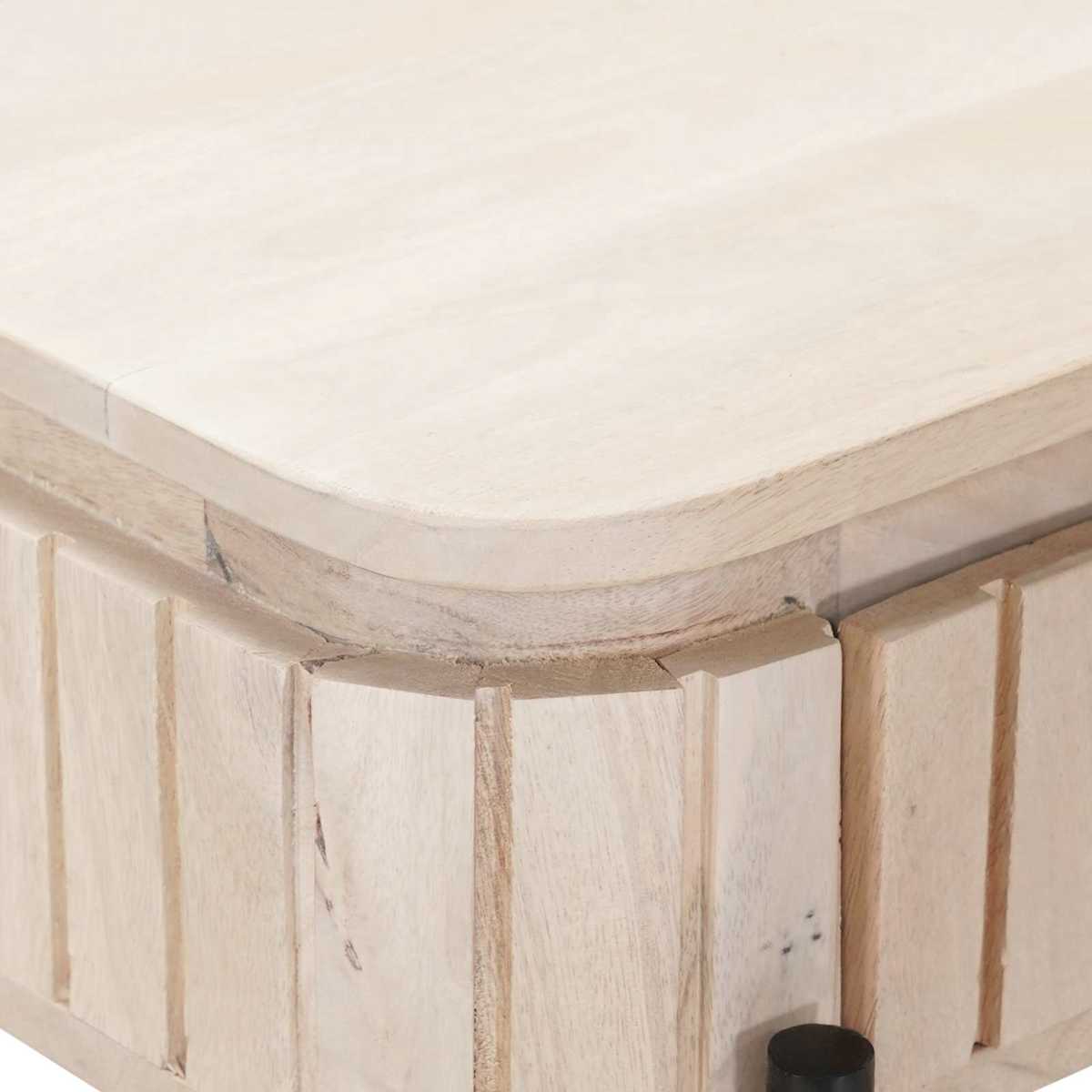 Håndlavet endebord Hvid 100 x 30 x 76 cm Massivt mangotræ - Billede 8