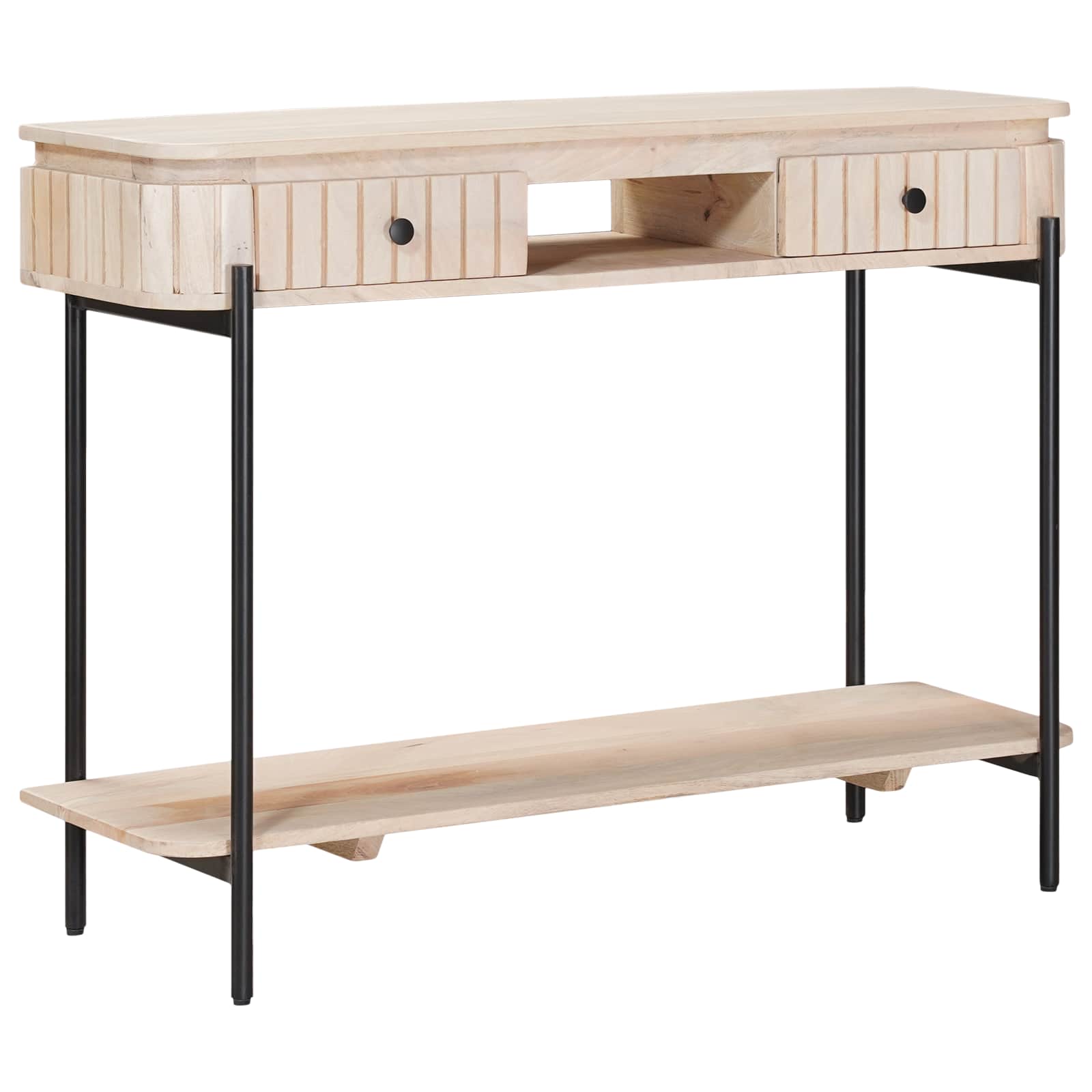 Handgemaakte Eindtafel Wit 100 x 30 x 76 cm Massief Mango Hout image 1