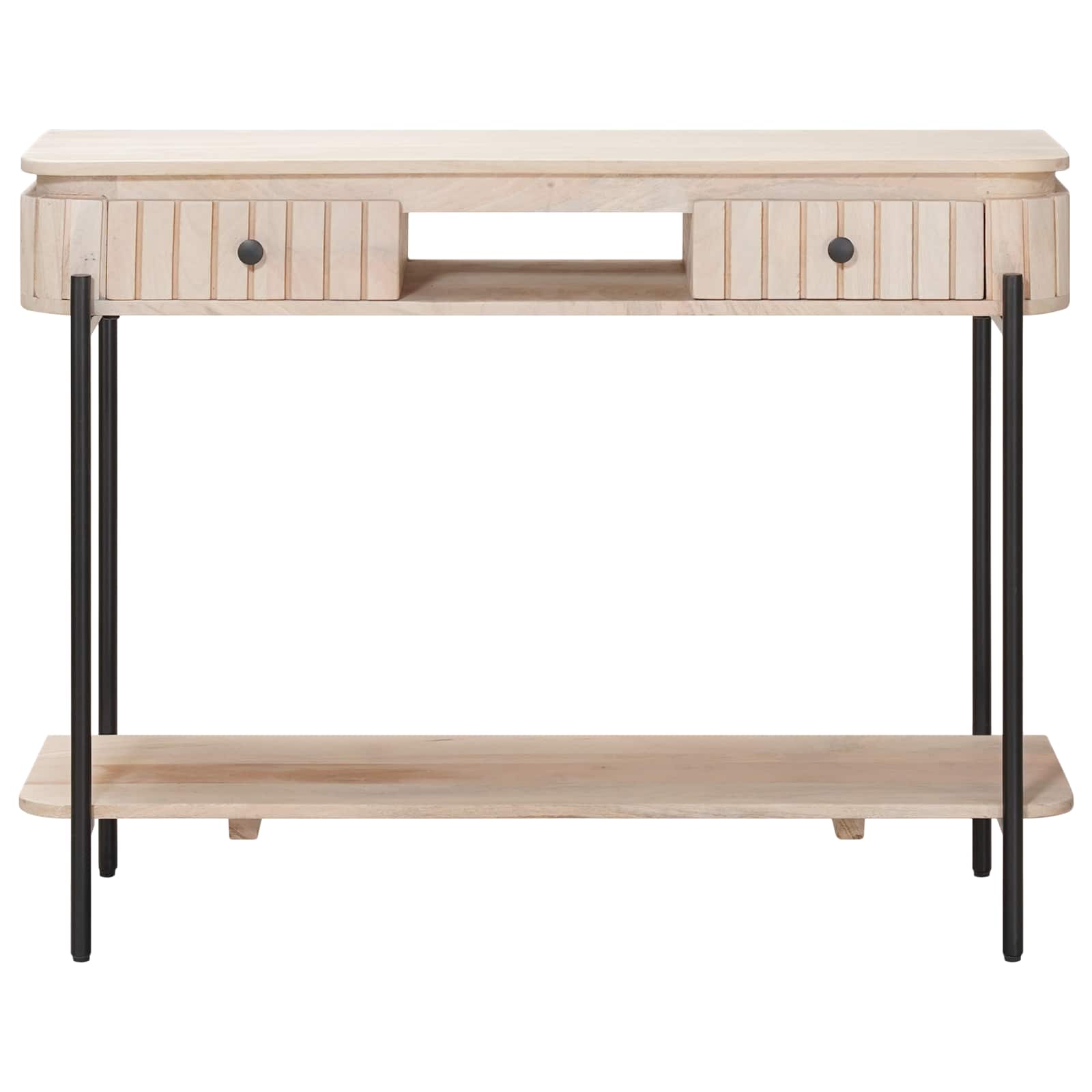 Handgemaakte Eindtafel Wit 100 x 30 x 76 cm Massief Mango Hout image 5